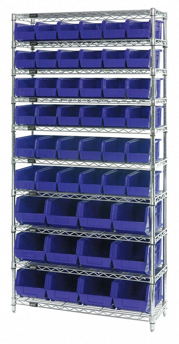 Bin Shlvng 14inx74inx36in Blue