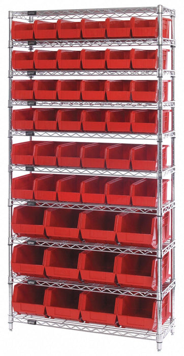 Bin Shlvng 14inx74inx36in Red