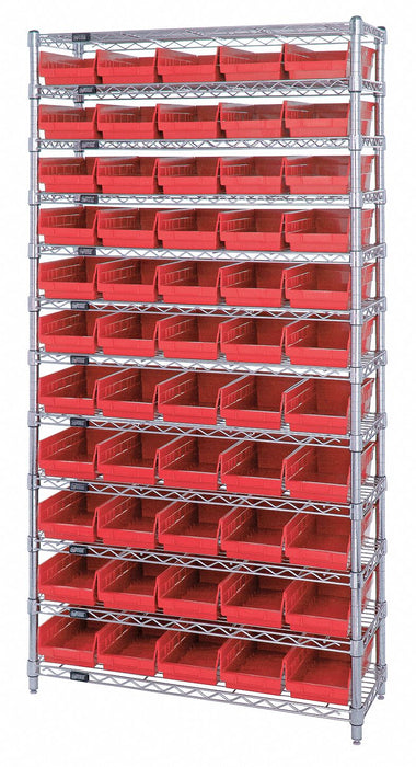 G7061 Bin Shlvng 12inx74inx36in Red