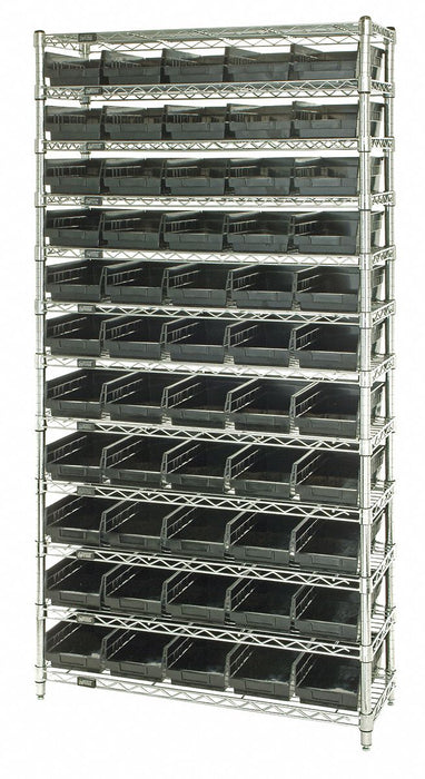 E3958 Bin Shlvng 18inx74inx36in Black