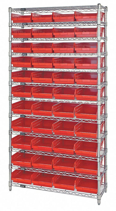 G7063 Bin Shlvng 12inx74inx36in Red