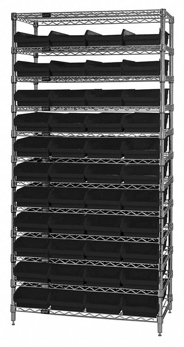 E3959 Bin Shlvng 18inx74inx36in Black