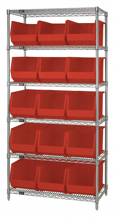 G7064 Bin Shlvng 18inx74inx36in Red