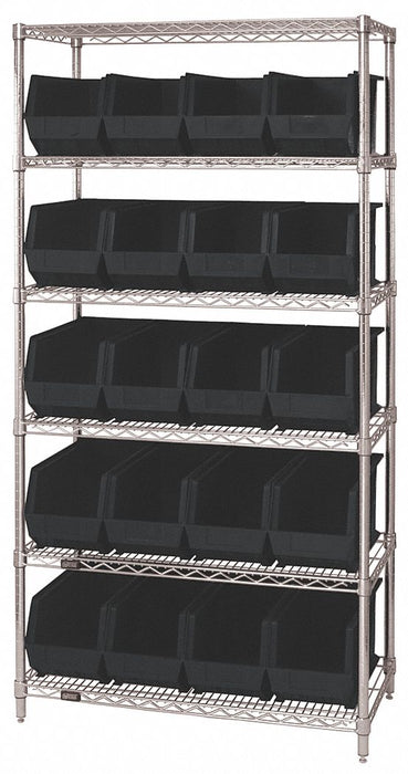 E3963 Bin Shlvng 18inx74inx36in Black