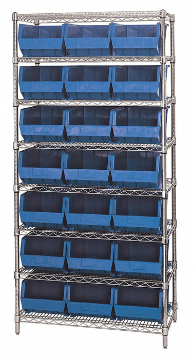 Bin Shlvng 18inx74inx36in Blue