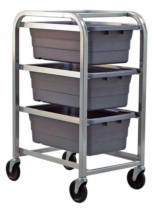 Cross Stack Tub Rack w/3 Tubs Gray
