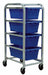 Cross Stack Tub Rack w/4 Tubs Blue
