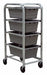 Cross Stack Tub Rack w/4 Tubs Gray