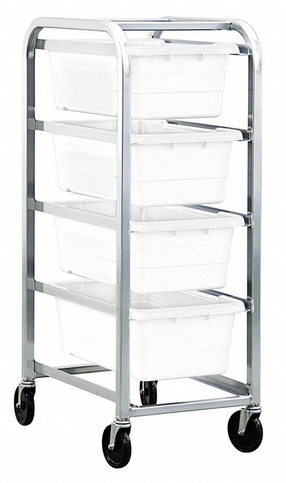 Cross Stack Tub Rack w/4 Tubs White