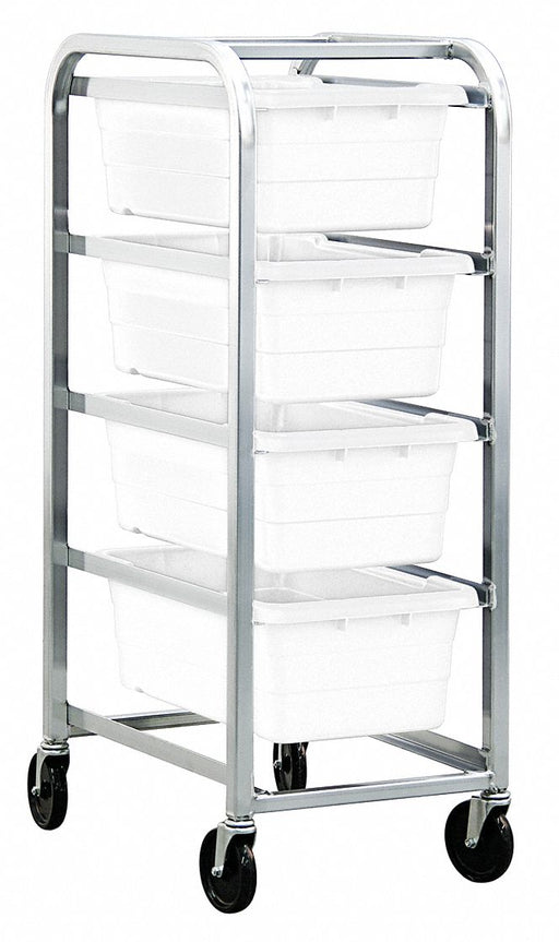 Cross Stack Tub Rack w/4 Tubs White