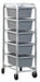Cross Stack Tub Rack w/5 Tubs Gray