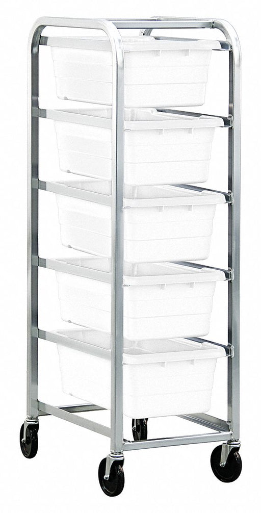 Cross Stack Tub Rack w/5 Tubs White