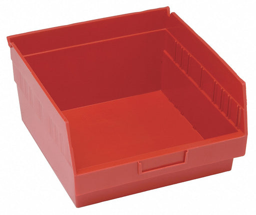 G7034 Shelf Bin Red Polypropylene 8 in