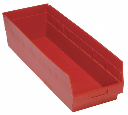 G7036 Shelf Bin Red Polypropylene 8 in