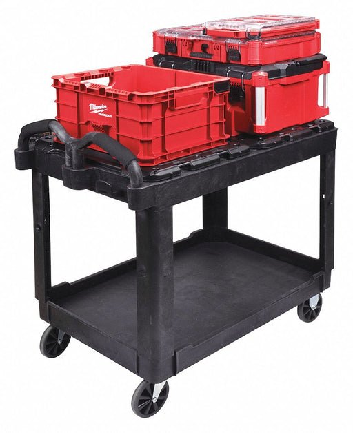 Utility Cart 2 Shelves 500 lb Black