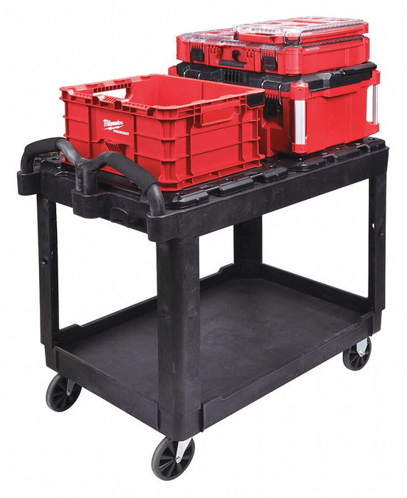 Utility Cart 2 Shelves 500 lb Black