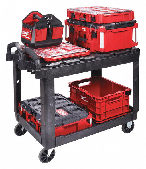 Utility Cart 2 Shelves Black 500 lb.