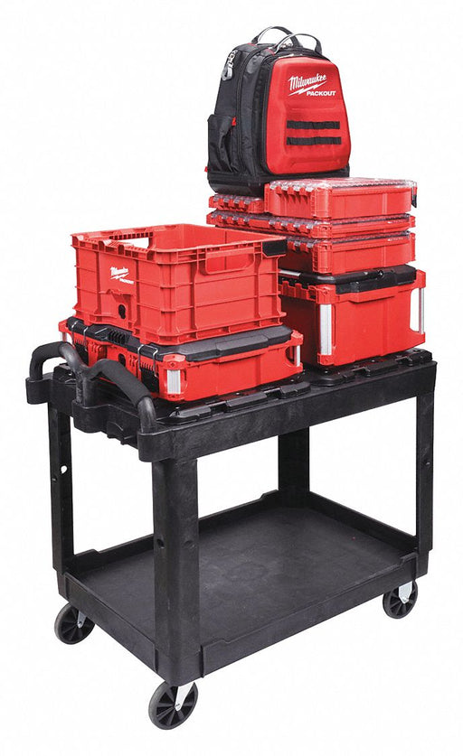 Utility Cart 500 lb 2 Shelves Black