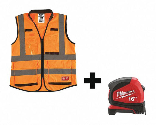 High Visibility Vest L/XL Orange/Red