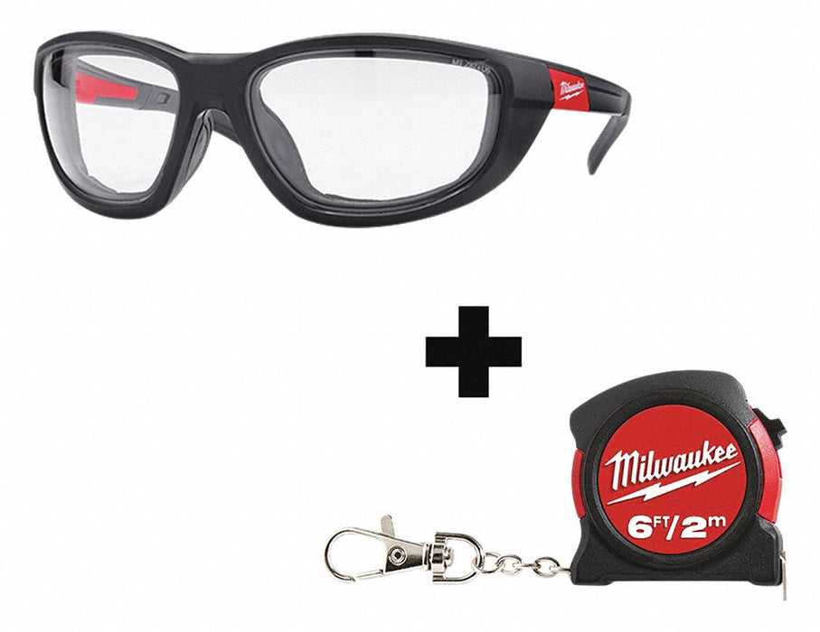 Safety Glasses Clear Lens Black Frame
