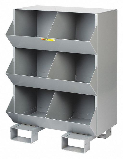 Stationary Storge Bins 2400lb Stl 6 Bins