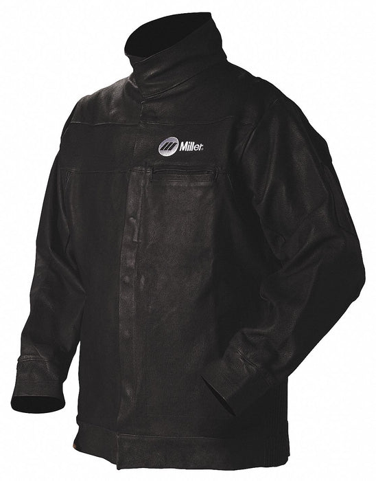 Leather Jacket Black Pigskin Leather 2XL