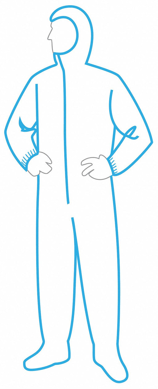 Hooded Disposable Coveralls 2XL Wht PK25