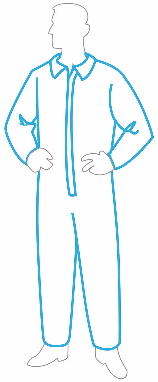 Collared Disposable Coveralls M Wht PK25