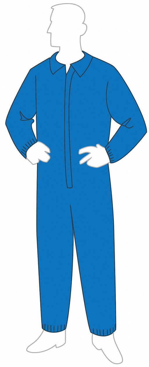 Collared Disposable Coveralls XL Bl PK25