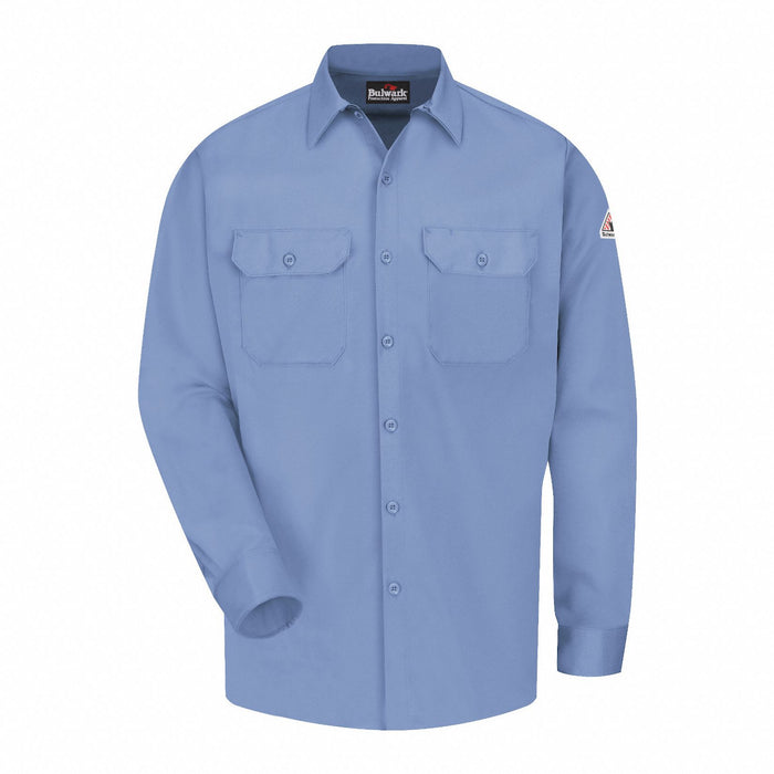 G7308 FR Long Sleeve Shirt Button Lt Blue 2XLT