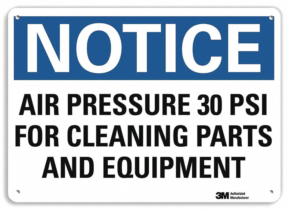 Notice Sign 10 in x 14 in Plastic