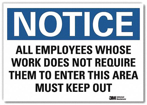 Notice Sign 10 in x 14 in Rflct Sheeting