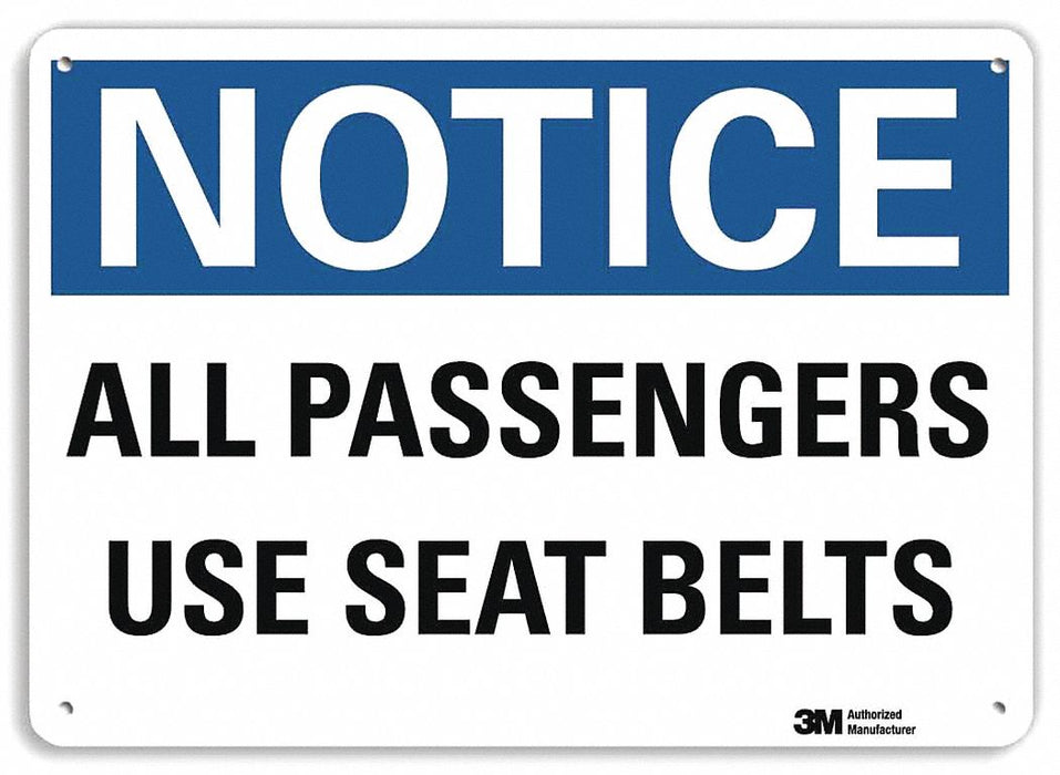 Rflctv Seat Belt Sign 7 in x 10 in Alum