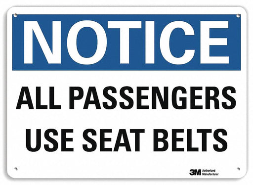 Notice Sign 10 inx14 in Plastic