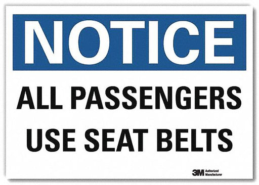 Rflctv Seat Belt Label 7 in x 10 in Alum