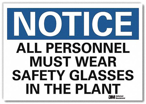 Notice Sign 10 in x 14 in Rflct Sheeting