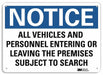 Notice Sign 7 in x 10 in Plastic