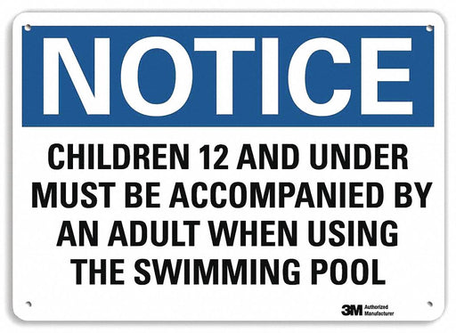 Notice Sign 10 inx14 in Plastic