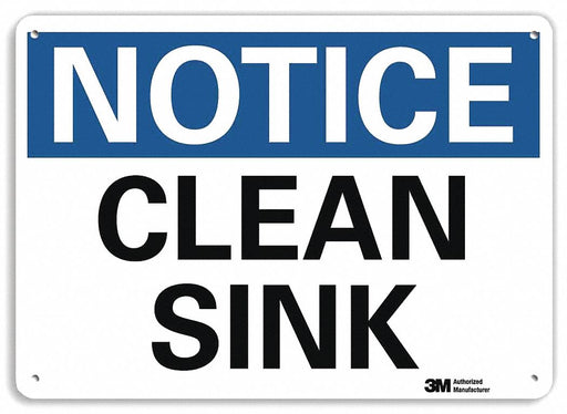 Notice Sign 7 in x 10 in Plastic