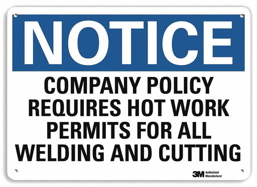 Notice Sign 10 inx14 in Plastic