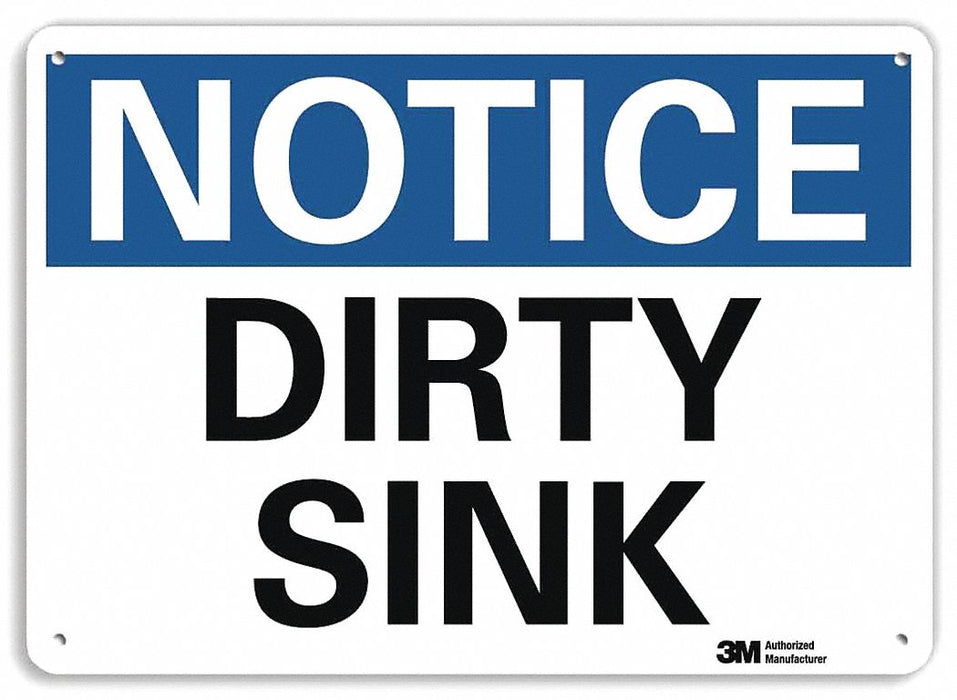 Notice Sign 10 in x 14 in Aluminum