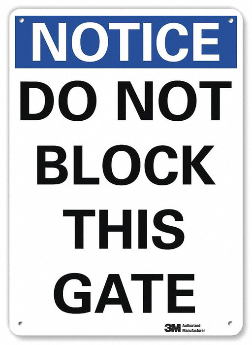 Notice Sign 10 in x 7 in Aluminum