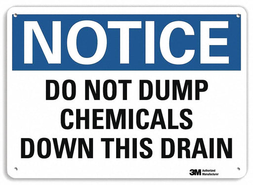 Notice Sign 10 in x 14 in Plastic