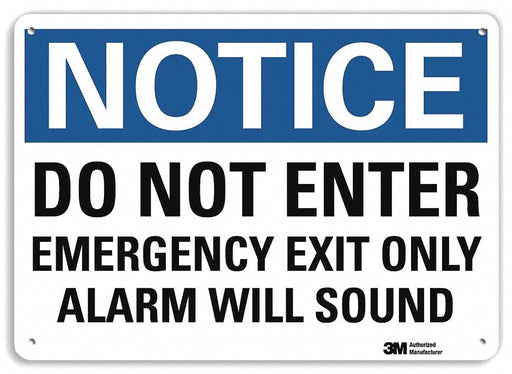 Notice Sign 7 in x 10 in Plastic