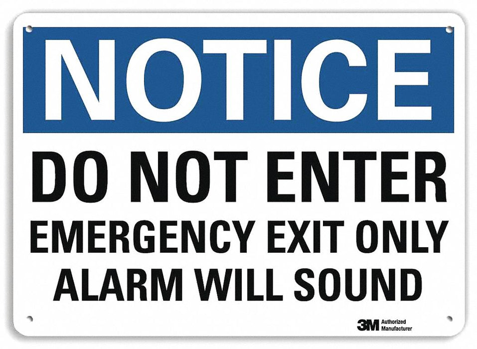 Notice Sign 10 in x 14 in Plastic