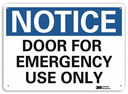 Notice Sign 10 in x 14 in Plastic
