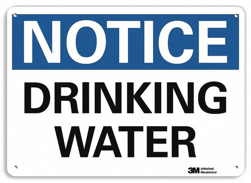 Notice Sign 10 in x 14 in Plastic