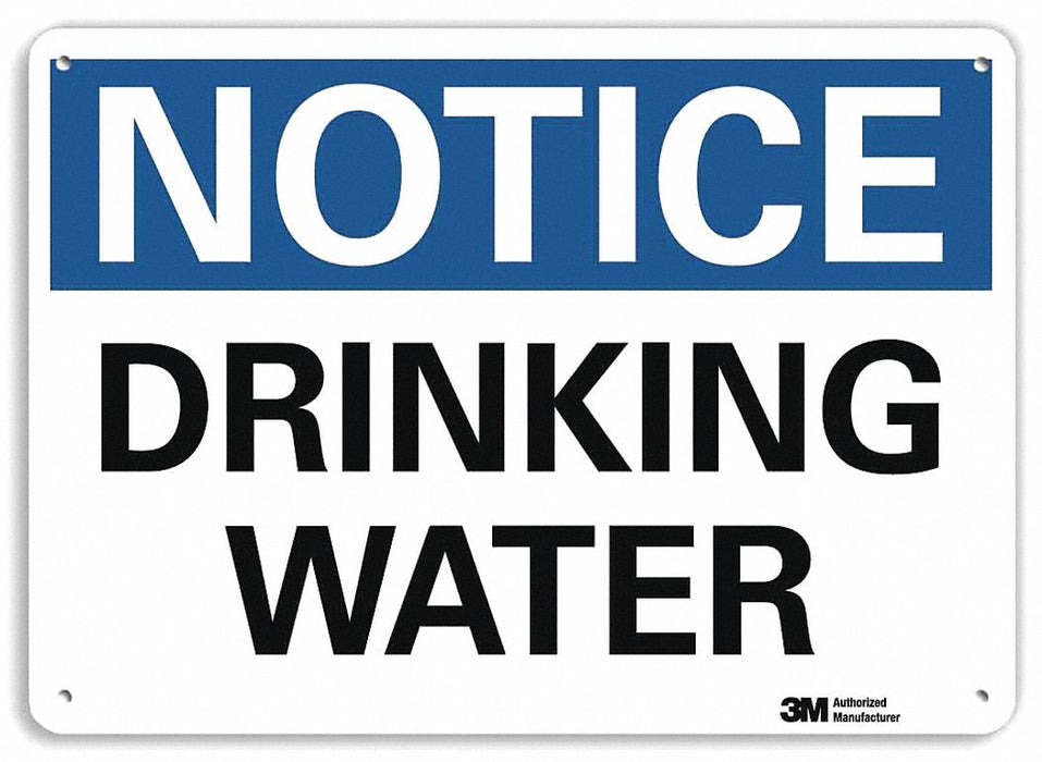 Notice Sign 10 in x 14 in Plastic