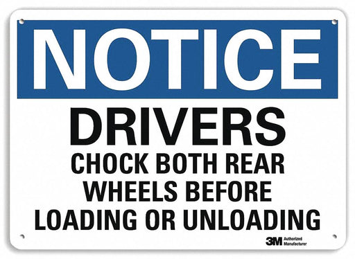 Notice Sign 7 in x 10 in Plastic