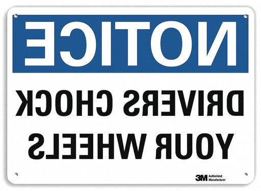 Notice Sign 7 in x 10 in Plastic